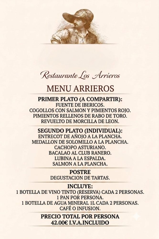 Menú Arrieros Grupo